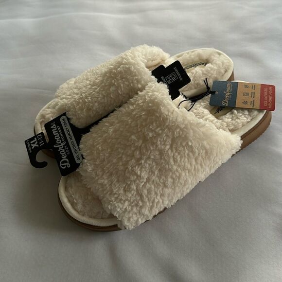 Fleece Slippers Womens XL 11 - 12 Memory Foam Dearfoams - Picture 2 of 4